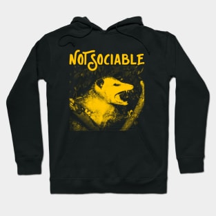 NOT SOCIABLE Opossum Yellow Print Hoodie